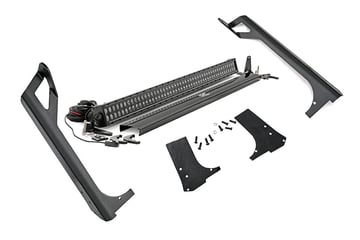 Jeep TJ Upper Windshield Straight Light Bar Mounts | Black Powder Coat [70503]