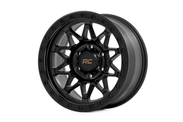 Rough Country 78 Series Wheel | Simulated Beadlock | Black | 18x9 | 5x5 | 0mm