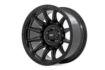 Rough Country 90 Series Wheel | One-Piece | Gloss Black | 20x10 | 6x5.5 | -19mm