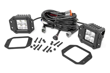2-inch Square Flush Mount Cree LED Lights w/ Amber DRL [70803DRLA]