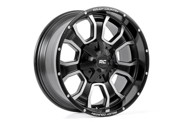 Rough Country Steel Wheel Black 15x10 5x5 3.30 Bore L -39