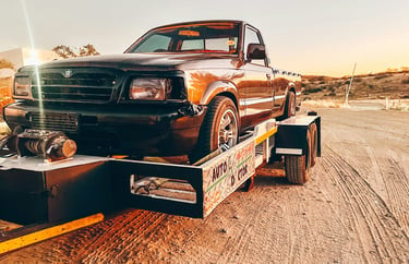 towing car