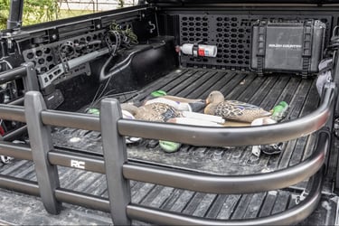 Adjustable Hitch, Traction Boards, Molle Rack System