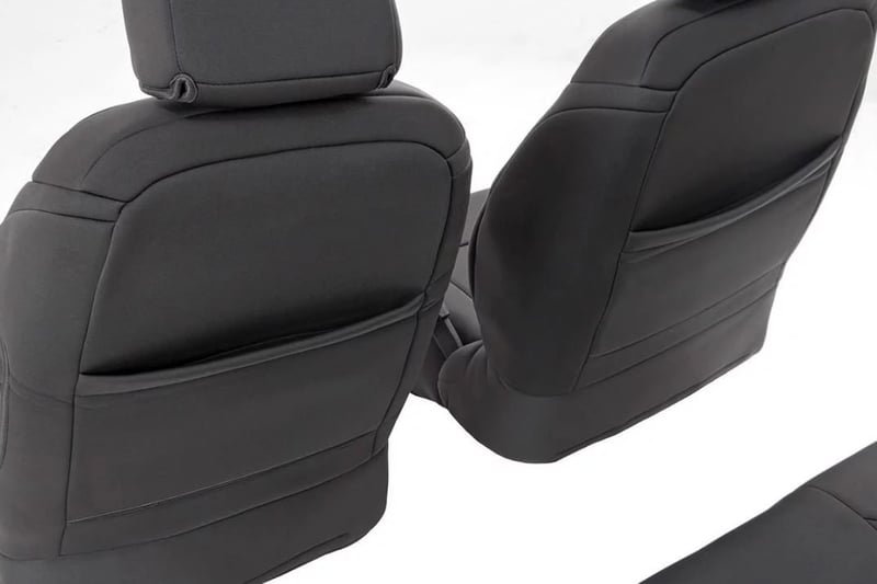 IGGEE Custom Fit Front Seat Covers For Jeep Wrangler JK 2013-2018 – Black/Charcoal