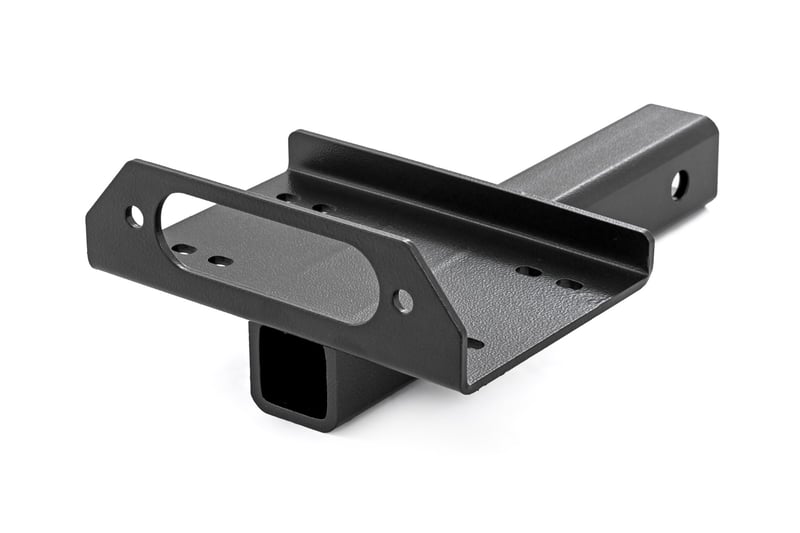 Universal 2" Receiver Winch Mount Plate – Trailer Hitch Winch Bracket – Gray Steel