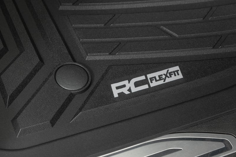 thumbnail image 2 of Black Rubber Floor Mats For 2019-2026 Chevy Silverado & GMC Sierra Crew Cab (1500, 2500HD, 3500HD) - 3-Piece Set 2 of 6