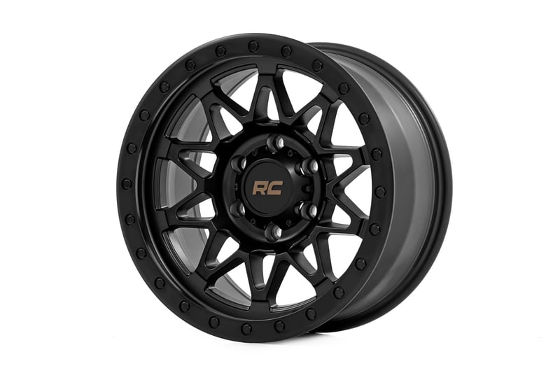 Rough Country 78 Series Wheel | Simulated Beadlock | Black