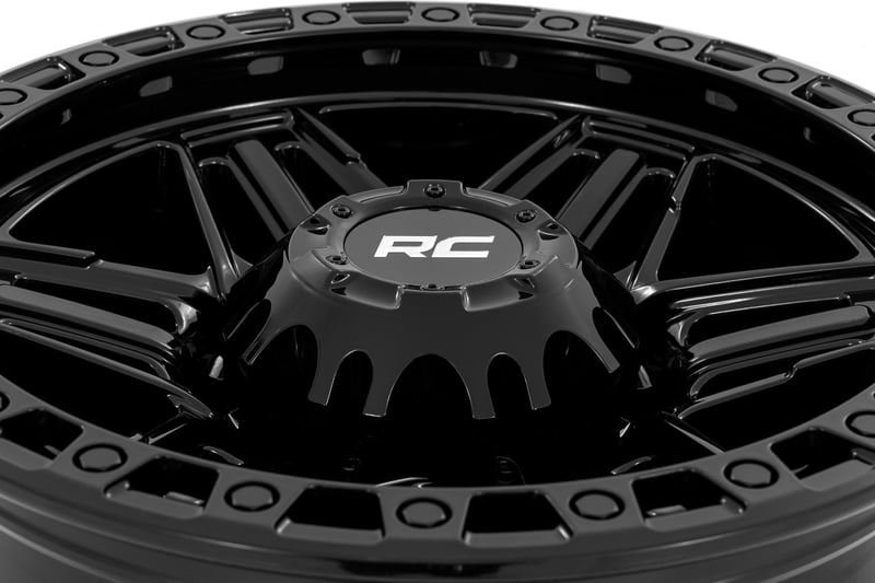 thumbnail interactive-video image 1 of Rough Country 16x8 Steel Simulated Bead Lock Wheel – Black, 6x5.5 Bolt, -12 Offset (RC51-6883SL) 1 of 4