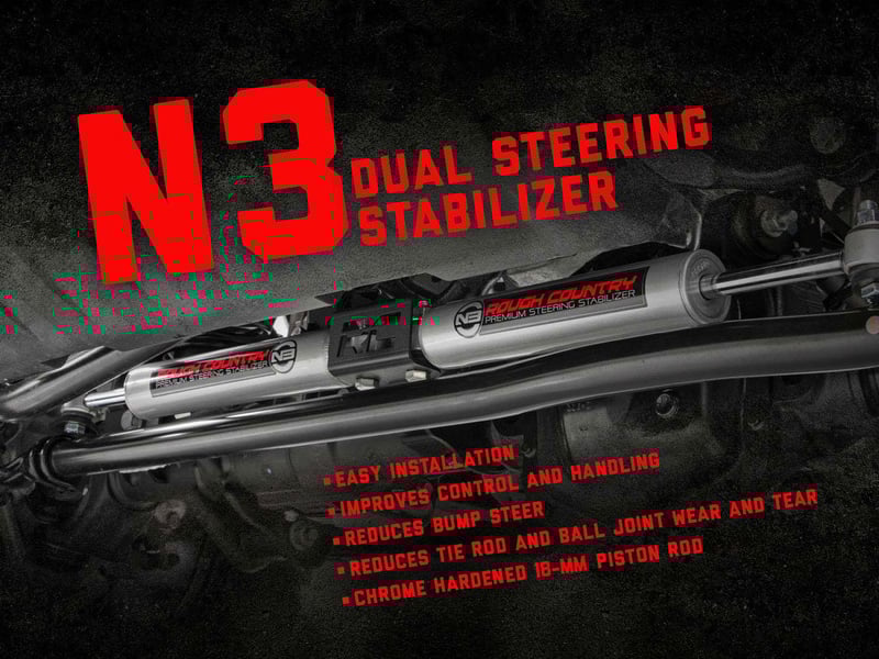Amazon.com: Rough Country N3 Dual Steering Stabilizer for 07