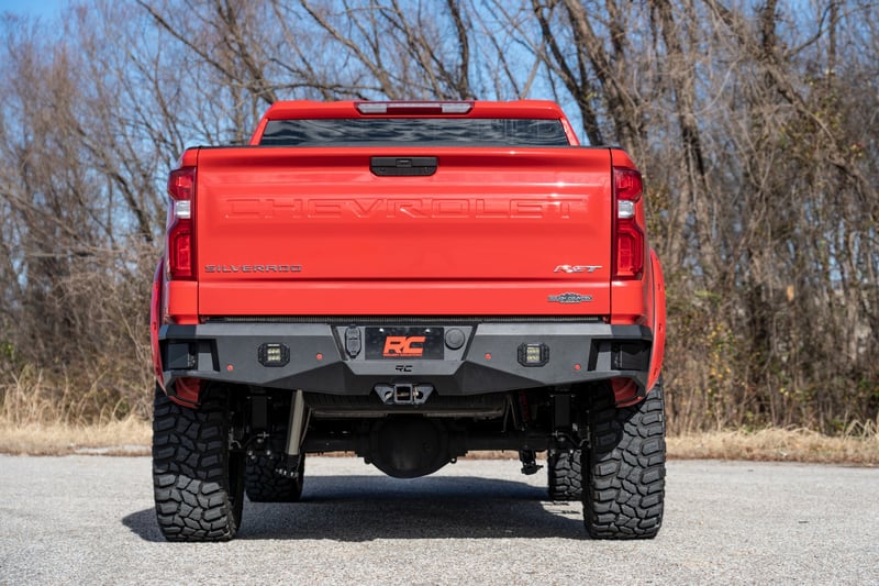 thumbnail image 2 of Micro Rim Paintable Rear Bumper For 2019-2025 GMC Sierra 1500 Chevrolet Silverado 1500 2 of 5