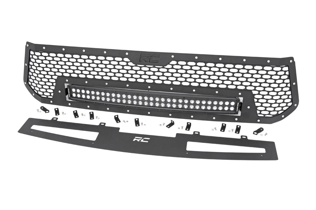 Mesh Grille | 30" Dual Row LED | Black | Toyota Tundra 2WD/4WD (2014-2017) view 2