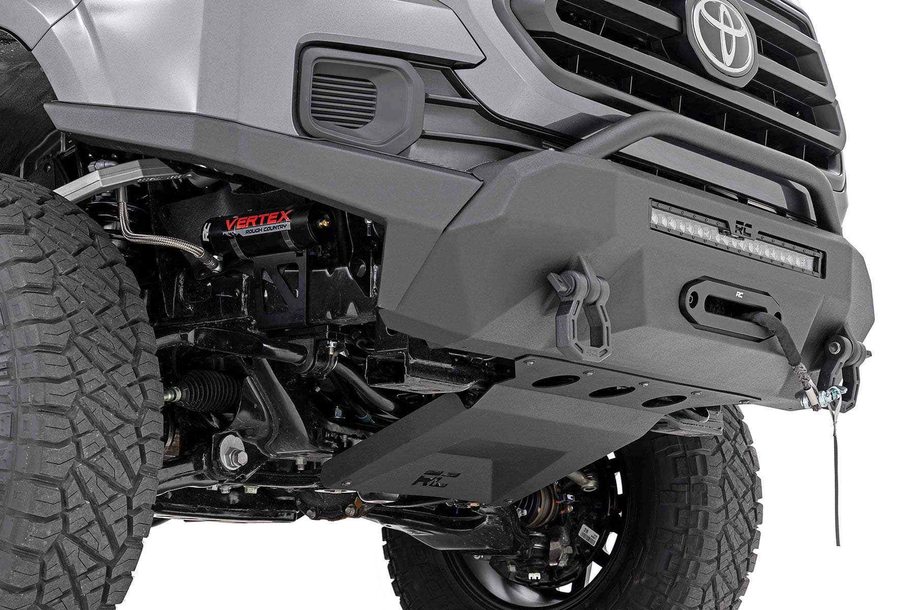 Front Bumper | High Clearance | 12000-Lb Pro Series Winch | Synthetic Rope Toyota Tacoma 4WD (16-23) — view 3