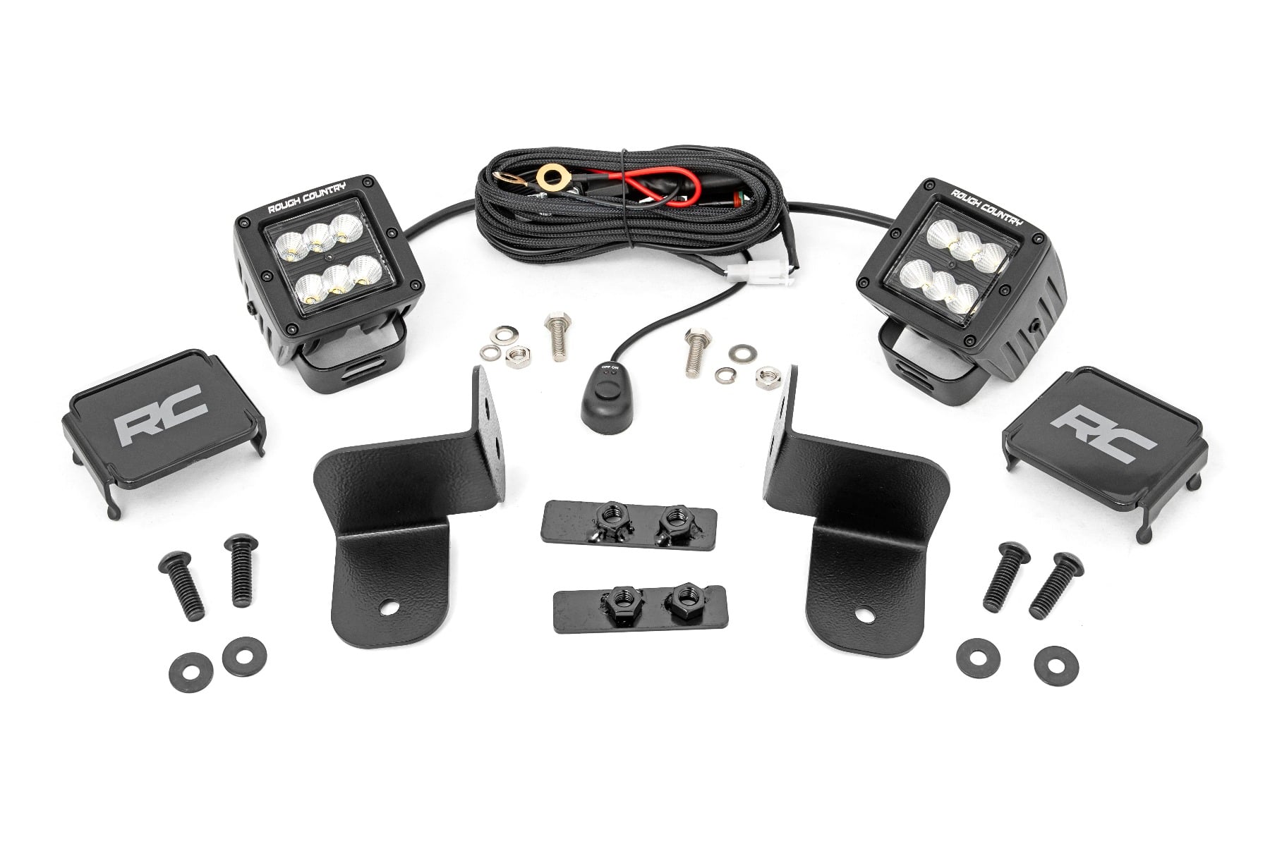 LED Light Kit | Rear Mount | 2" Black Pair | Flood | Polaris Ranger XP 1000 — view 2