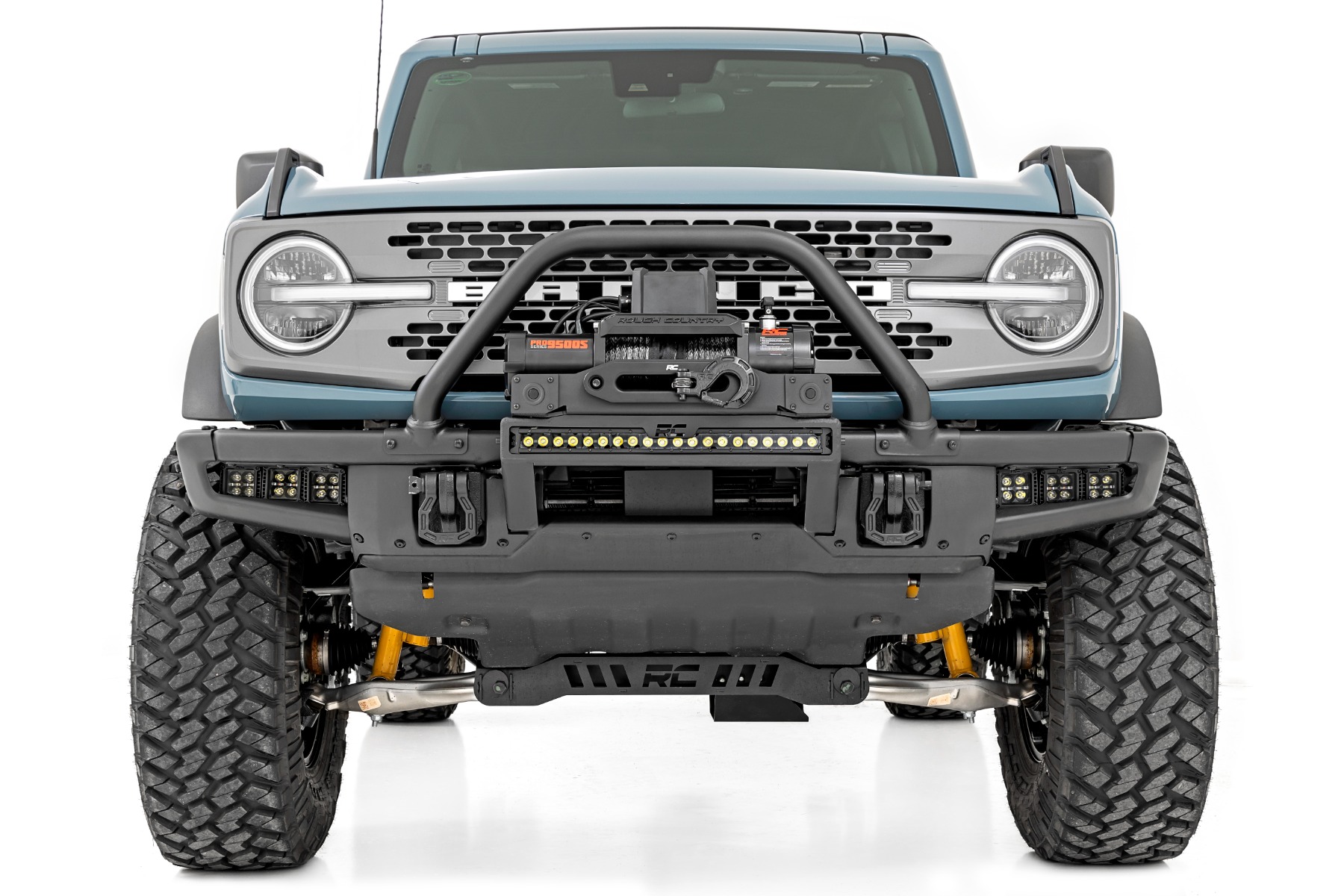 High Winch Mount | All Models | 9500S | 20 Inch Black Single Row LED | Ford Bronco (21-26) — view 5