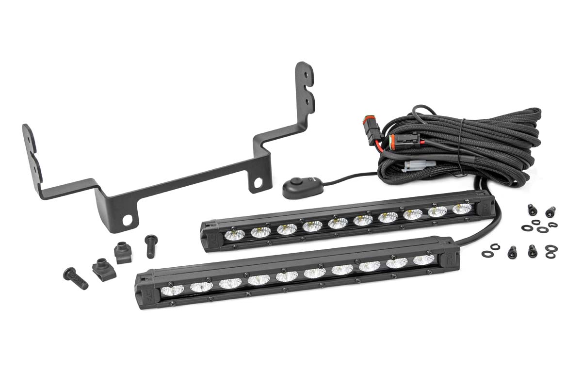 LED Light Kit | Bumper Mount | 10" Black Slimline Pair | Honda Pioneer 1000 — view 2