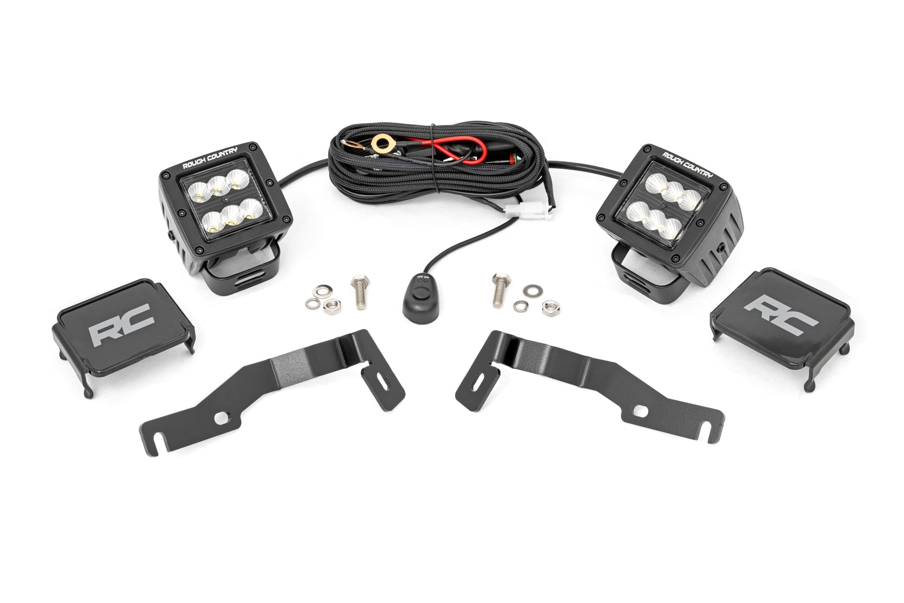 LED Light Kit | Ditch Mount | 2" Black Pair | Flood | Toyota Tacoma (24-26) view 2