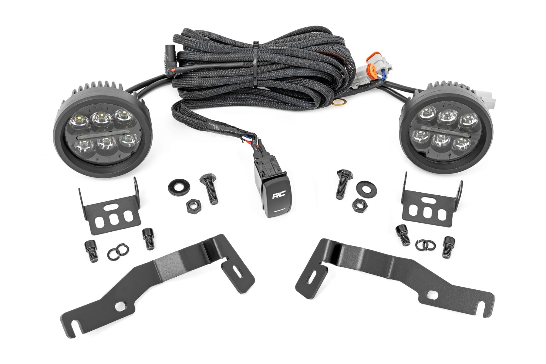 LED Light Kit | Ditch Mount | Black Series Round | 3.5 Inch | Amber DRL | Toyota Tacoma (24-26) view 2