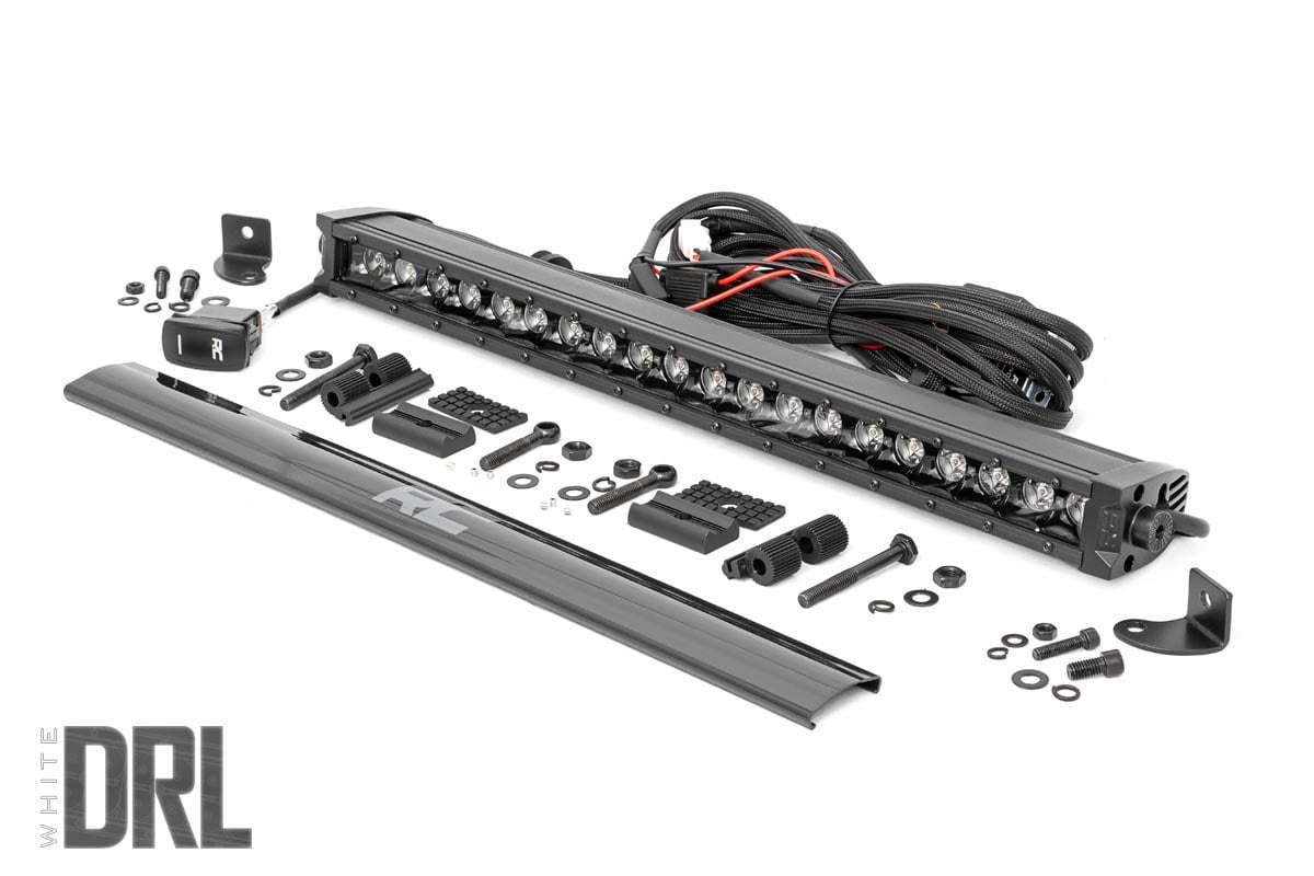 20 Inch Black Series LED Light Bar | Single Row | Amber DRL — view 2