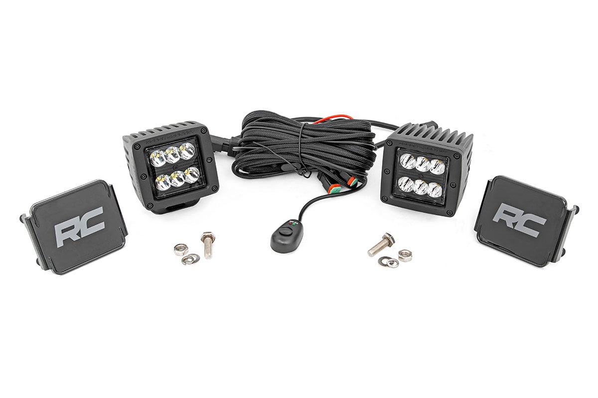 2 Inch Black Series LED Light Pods | Spot | Square β view 3