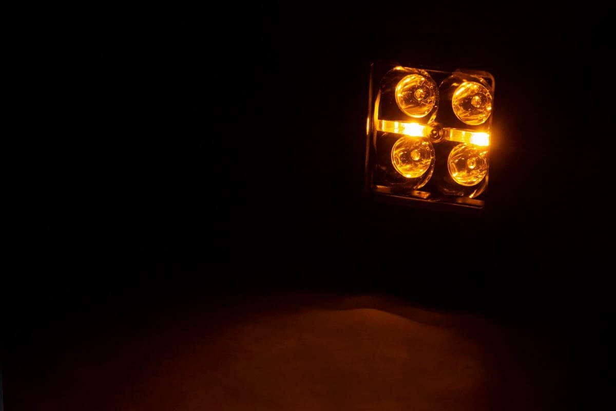 2 Inch Black Series LED Light Pods | Flush Mount | Amber DRL view 2