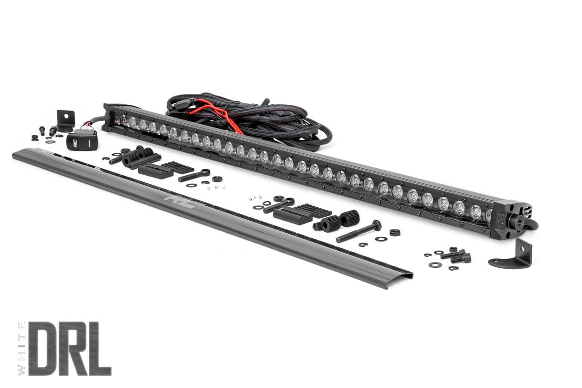 30 Inch Black Series LED Light Bar | Single Row | Cool White DRL — view 2