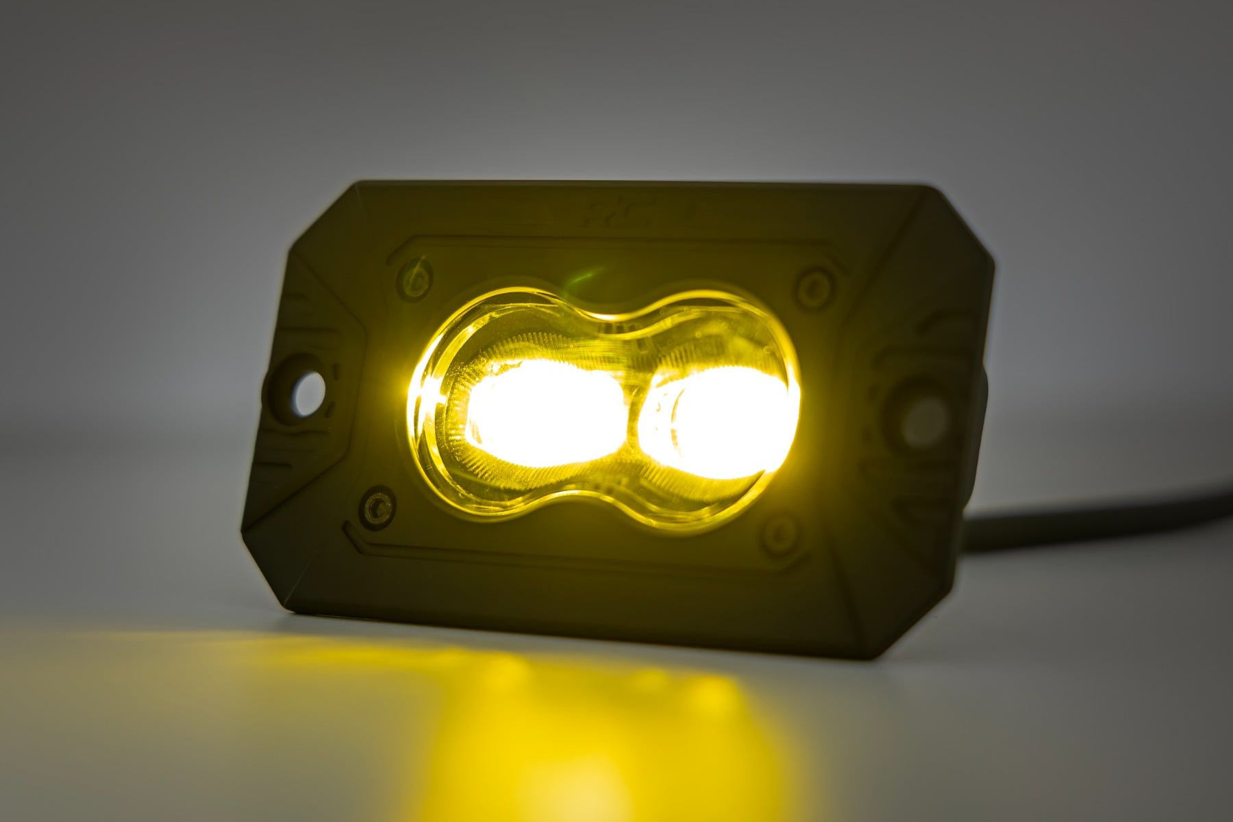 3x1.75 Inch Black Series | Yellow | LED Slim Aux | SAE Fog | Flush Mount | Pair — view 3
