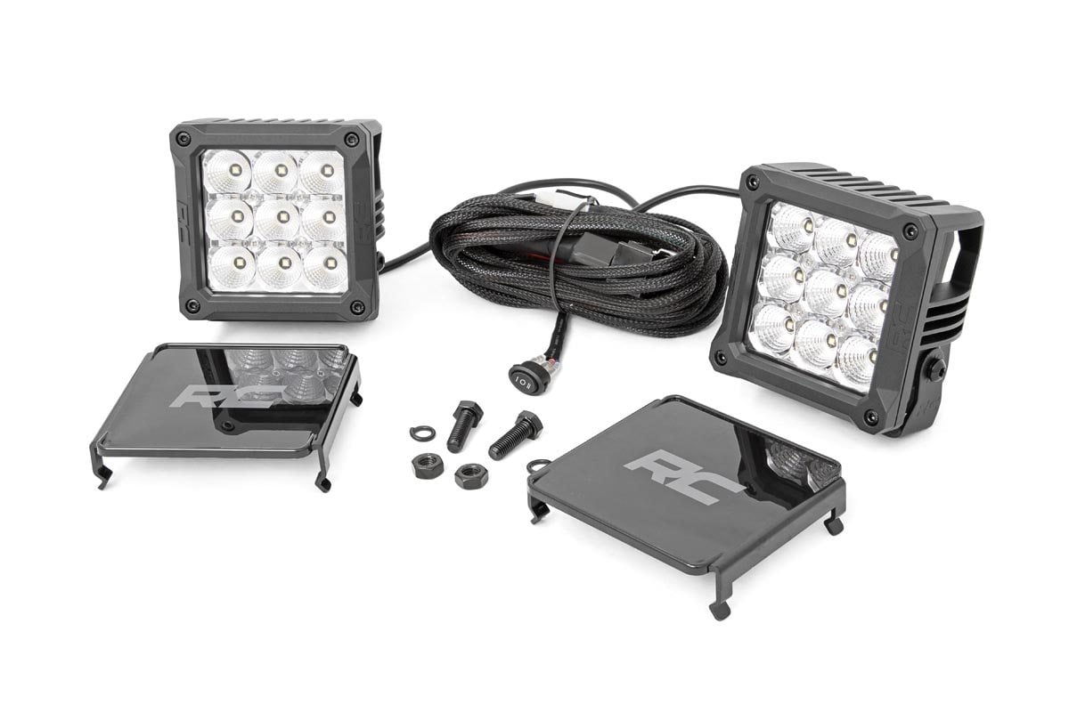 4 Inch Chrome Series LED Light Pods | Square | White DRL
