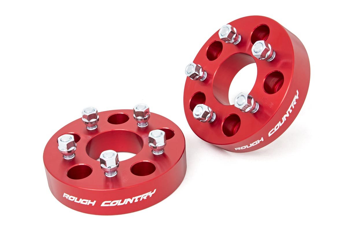 thumbnail interactive-video image 1 of Spacer Experts 1.25" 5x5 Wheel Spacer Adapters – 1/2x20 Studs, T6-6061 Aluminum, For Jeep Wrangler JK JKU Rubicon 1 of 6