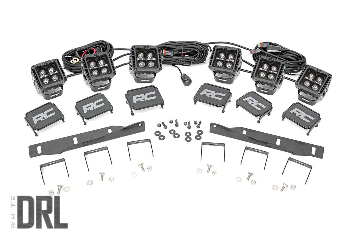 LED Light Kit | Fog Mount | Triple 2" Black Pair | White DRL | Ford Raptor (17-20) — view 2