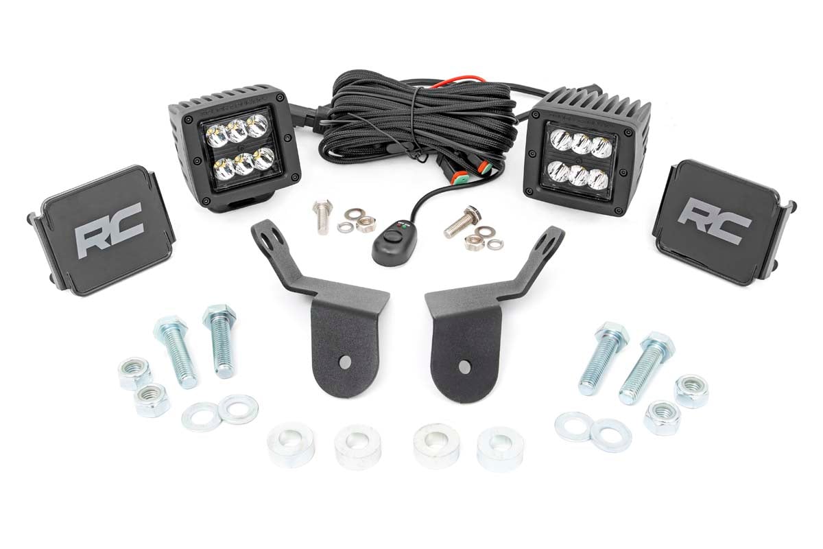 LED Light Kit | Cage Mount | 2" Black Pair | Honda Pioneer 1000 — view 5