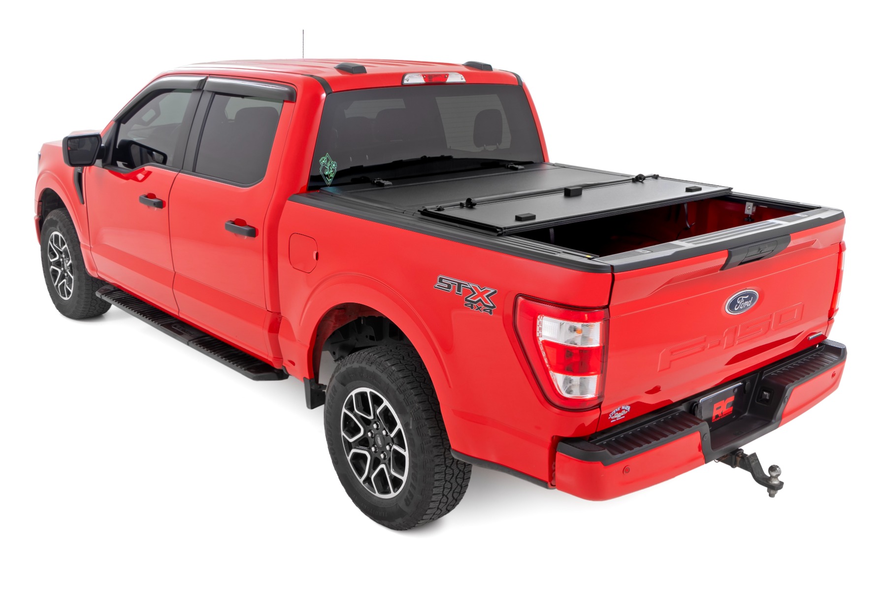 Hard Tri-Fold Flip Up Bed Cover | 5'7" Bed | Ford F-150 2WD/4WD (2015-2020) view 4