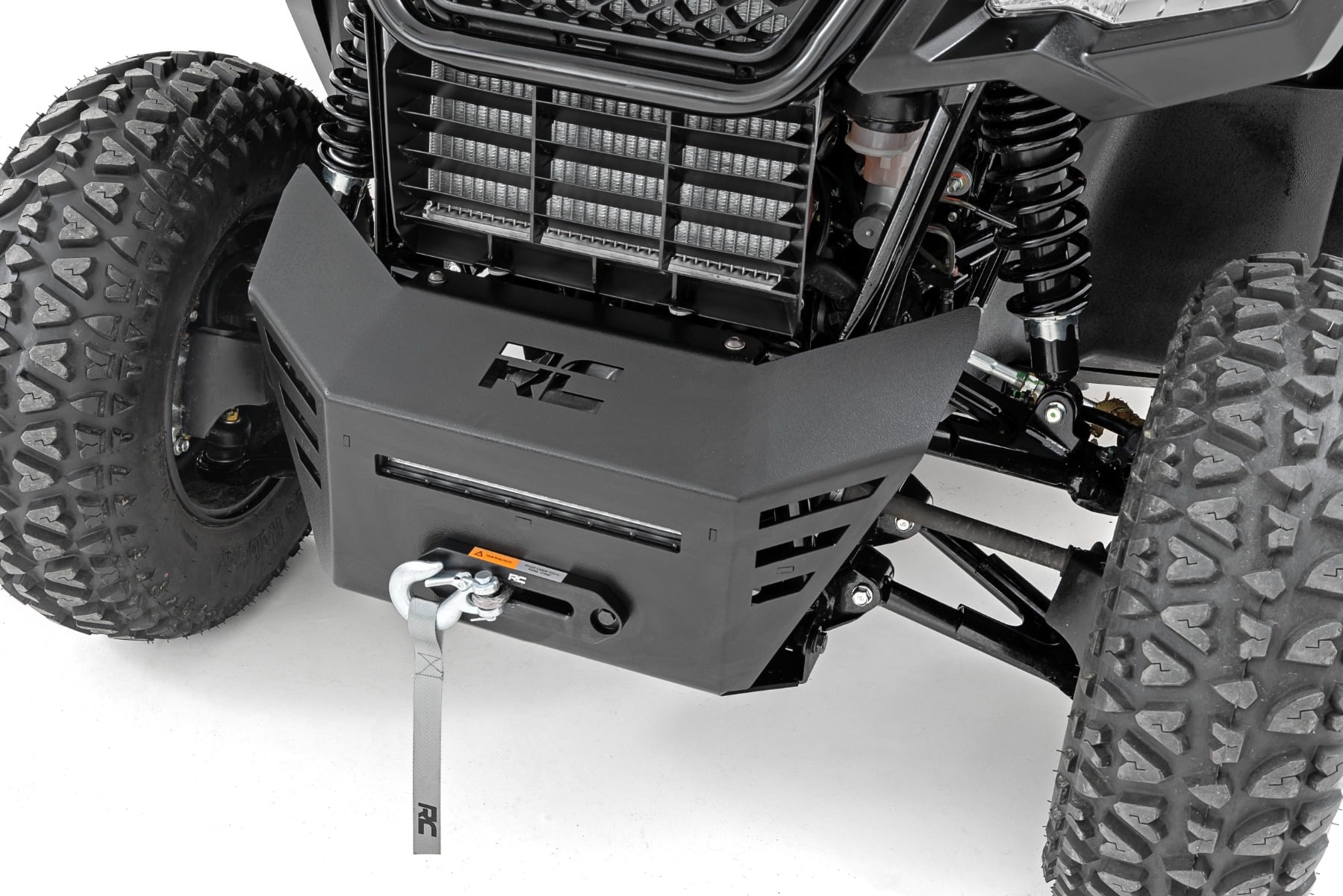 Winch Plate | 4500-LB Winch | 10" Black Slimline | Honda Pioneer 520 view 2