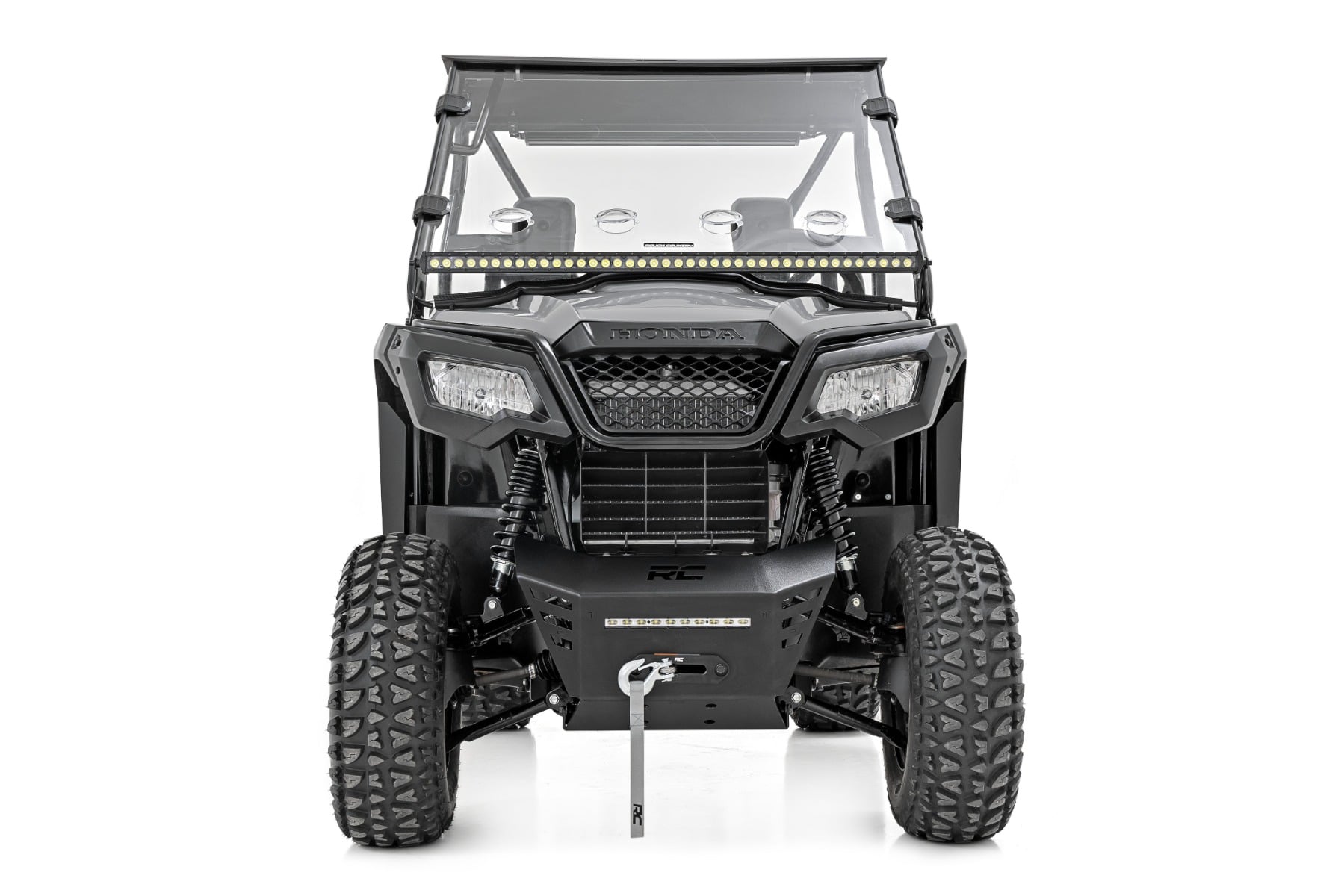 Winch Plate | 10" Black Slimline | Honda Pioneer 520 view 4