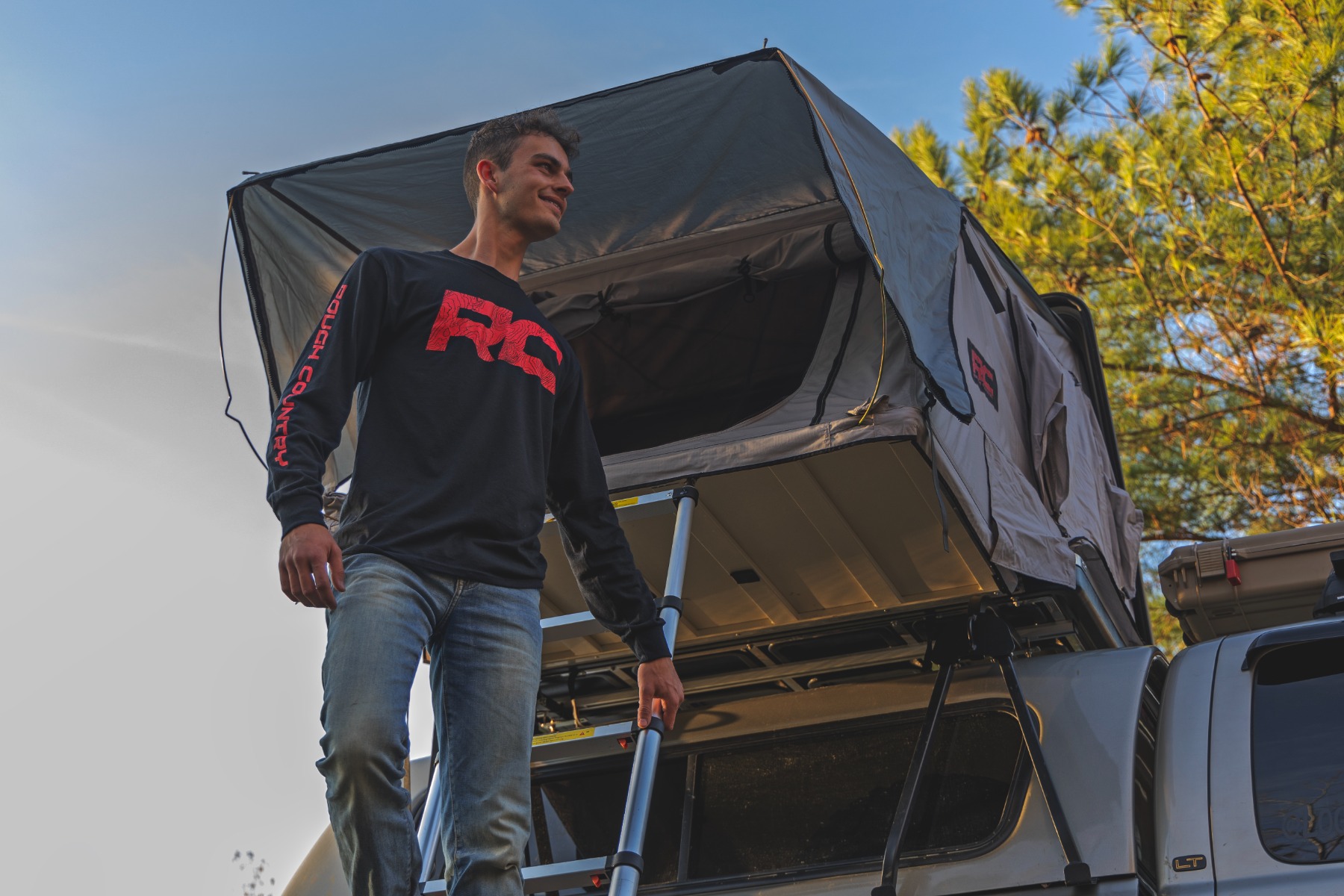 Rough Country Long Sleeve | RC Tread Sleeve | Black| LG — view 6