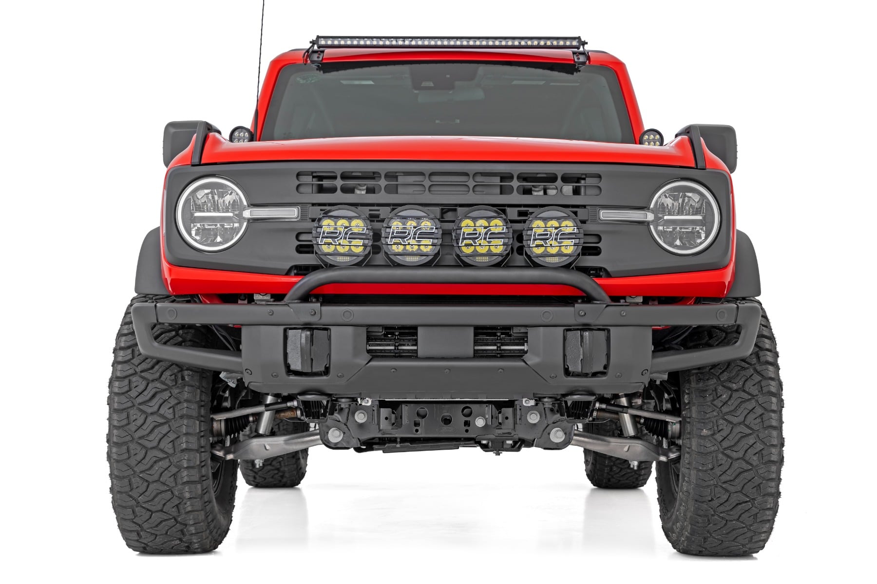 Light Bar Mount | 6.5 Inch Round LED (Quad) | OE Modular Steel | Ford Bronco (21-26) view 4
