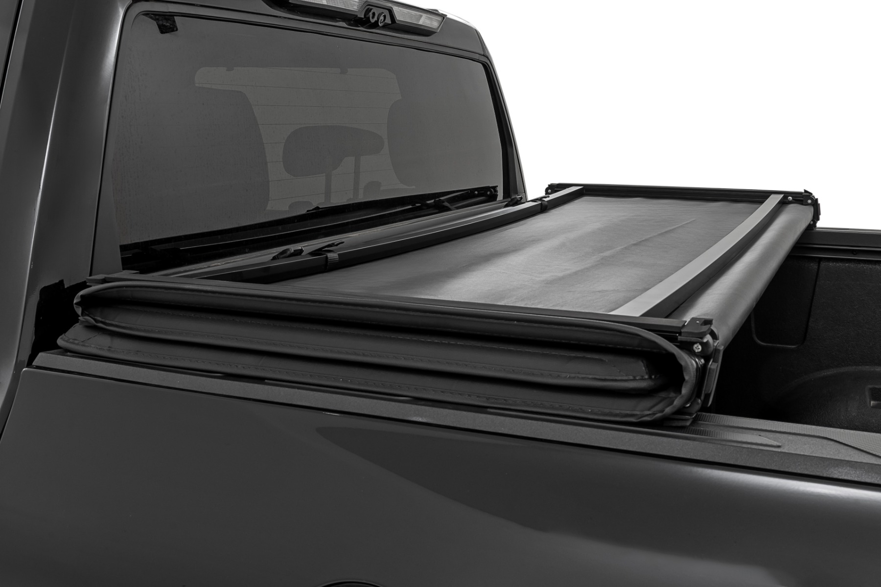 Soft Tri-Fold Bed Cover | With & W/O OE Rails | 6'7" Bed | Toyota Tundra (22-26) — view 4
