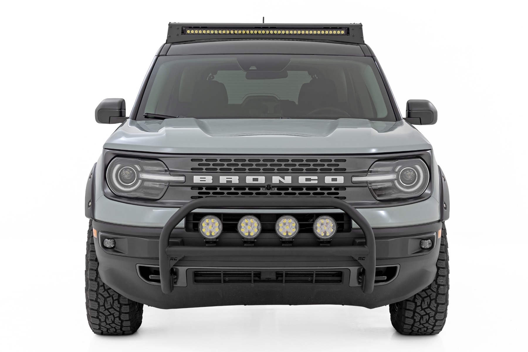 Nudge Bar | w/ Tow Hooks | 20 Inch Black Single Row LED | Ford Bronco Sport (21-24) — view 4