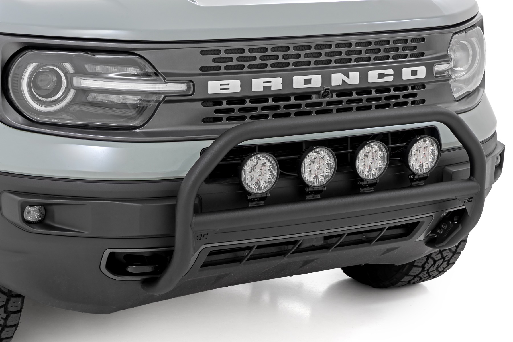 Nudge Bar | w/ Tow Hooks | 4 Inch Round Led (x4) | Ford Bronco Sport (21-24) — view 2