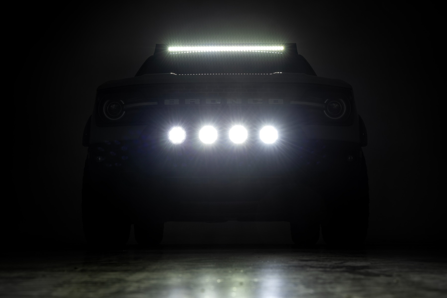Nudge Bar | w/ Tow Hooks | 4 Inch Round Led (x4) | Ford Bronco Sport (21-24) — view 6