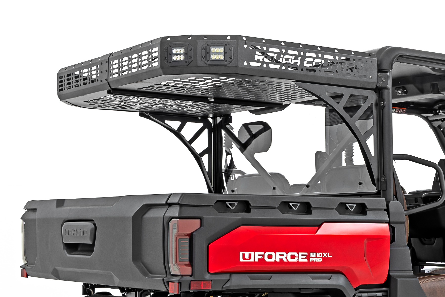 Cargo Rack | Dual 2" Black LED Pairs | Flush Mount | CFMOTO U10 1000 PRO — view 2