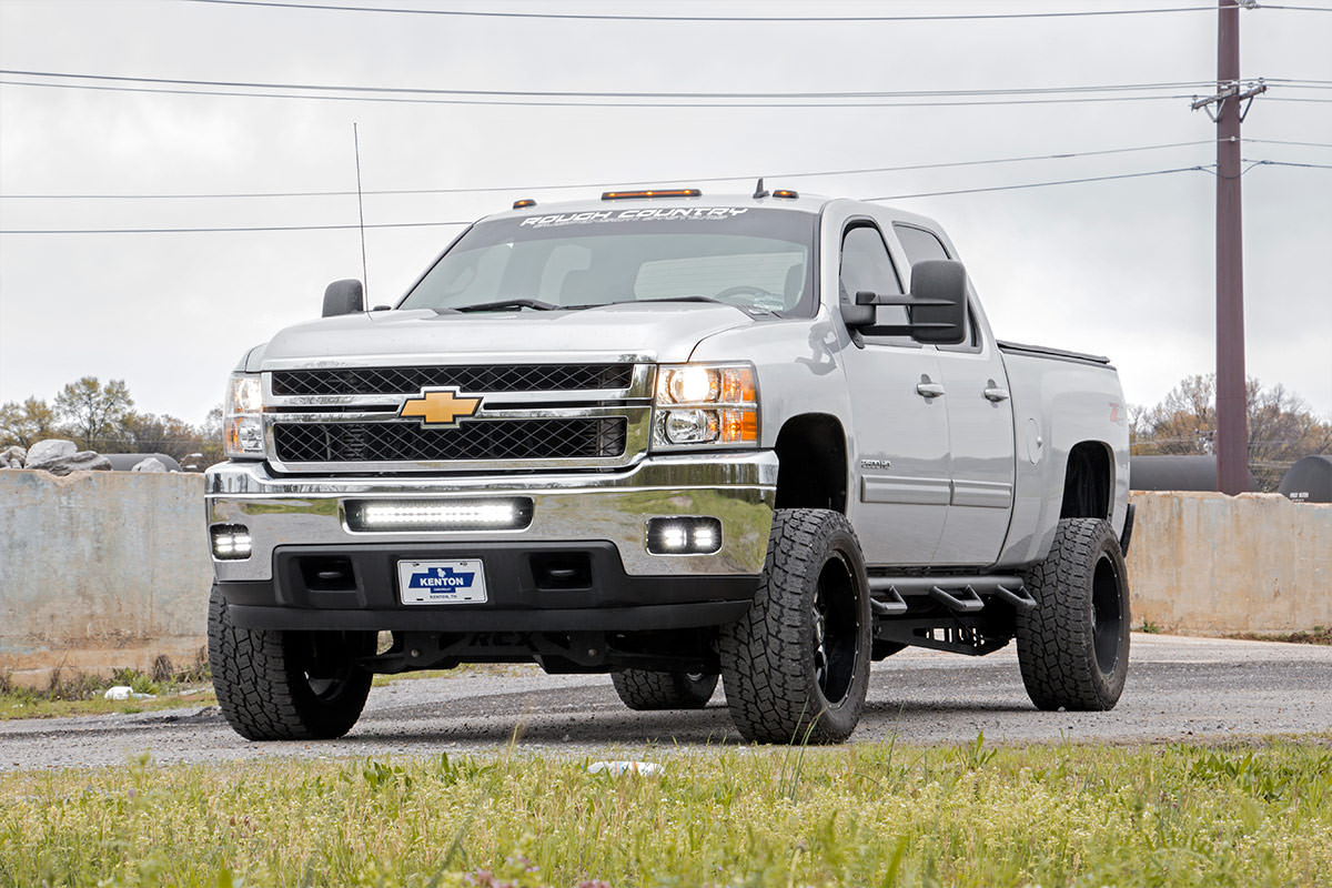 LED Light Kit | Fog Mount | Dual 2" Black Pair | Chevy Silverado 2500 HD/3500 HD (11-14) — view 4
