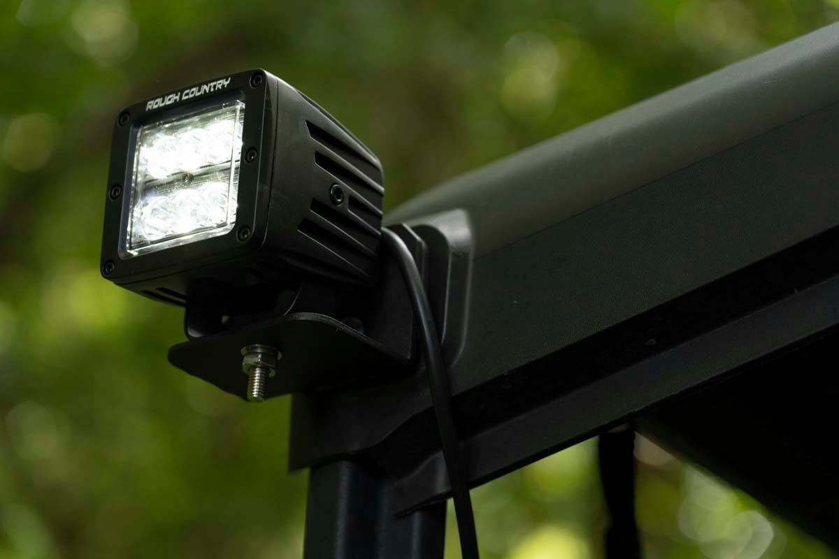 LED Light | Cab Mount | 2" Black Pair | Flood | Can-Am Defender HD 5/HD 8/HD 9/HD 10 — view 2