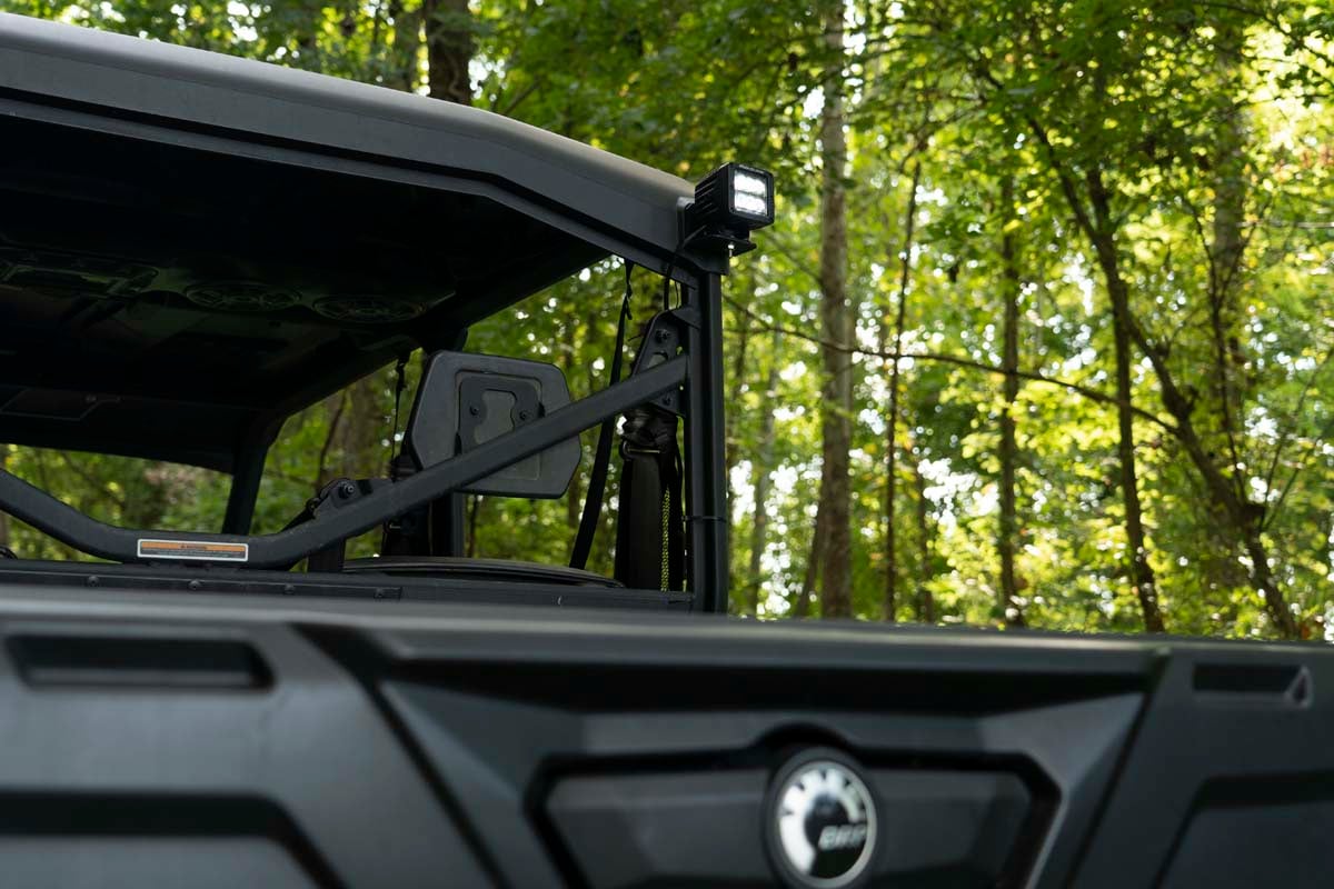 LED Light | Cab Mount | 2" Black Pair | Flood | Can-Am Defender HD 5/HD 8/HD 9/HD 10 — view 4