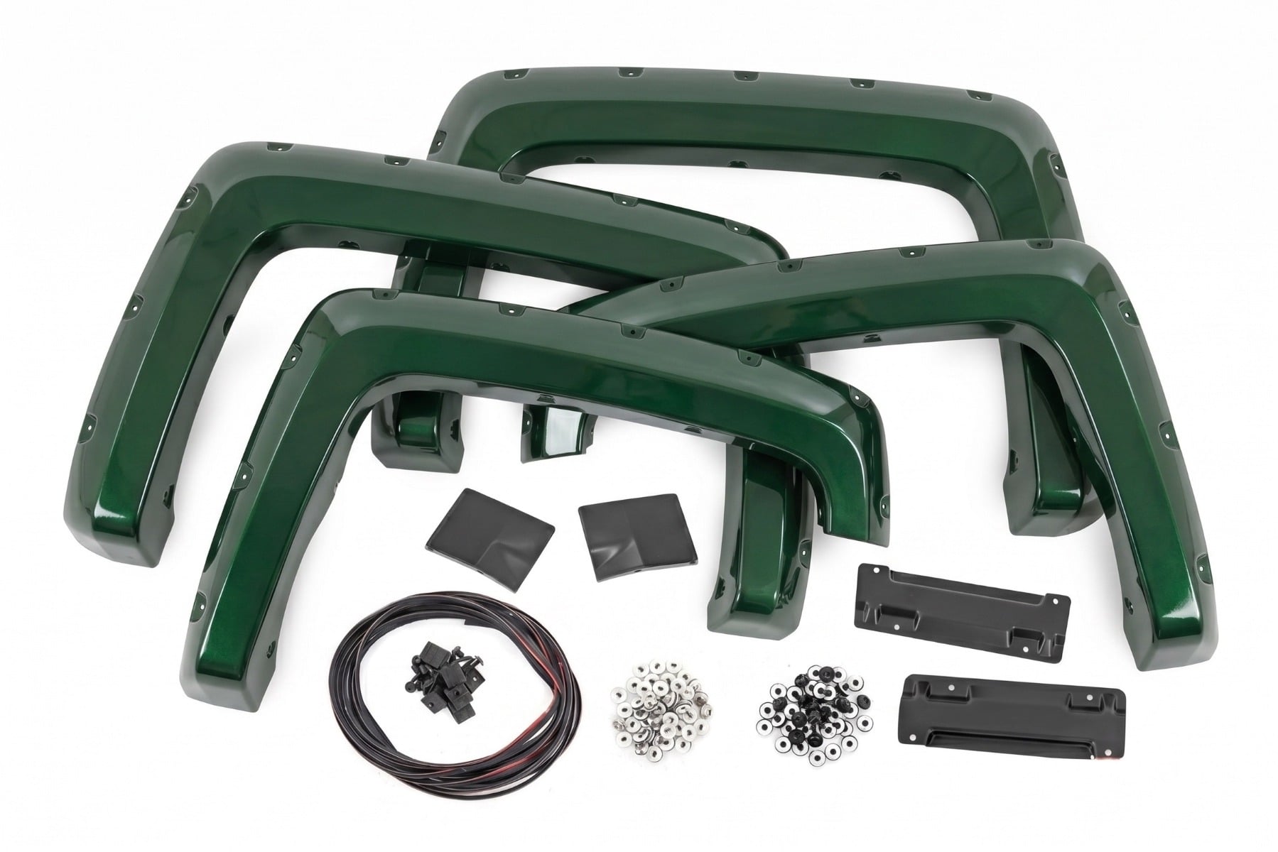 Pocket Fender Flares | 6'7" & 8' Bed | G7J Rainforest Green | Chevy Silverado 1500 (14-18)/2500HD view 3