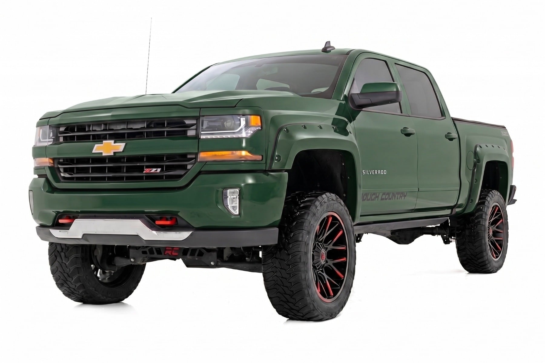 Pocket Fender Flares | 6'7" & 8' Bed | G7J Rainforest Green | Chevy Silverado 1500 (14-18)/2500HD view 2