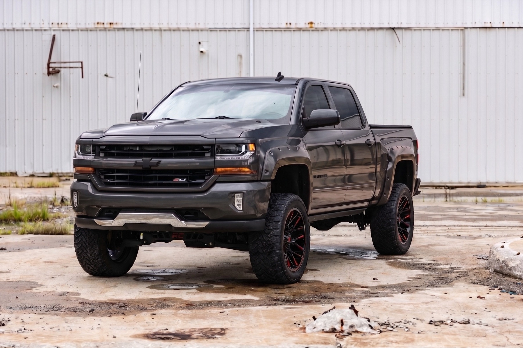 Pocket Fender Flares | 6'7" & 8' Bed | GJI Shadow Gray | Chevy Silverado 1500 (14-18)/2500HD — view 4