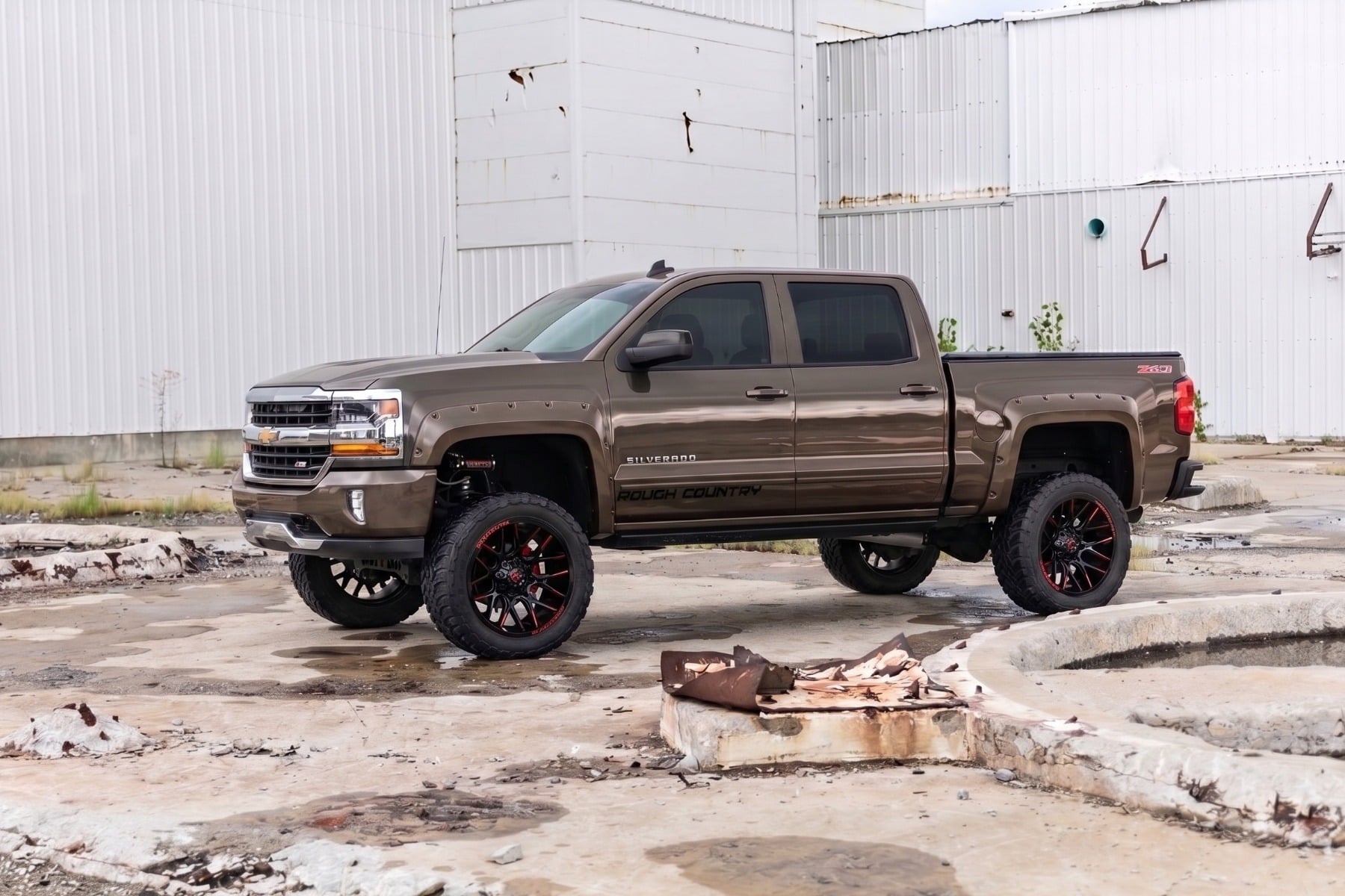 Pocket Fender Flares | 5'9" Bed | GXG Tungsten | Chevy Silverado 1500 (14-18 & Classic) view 5