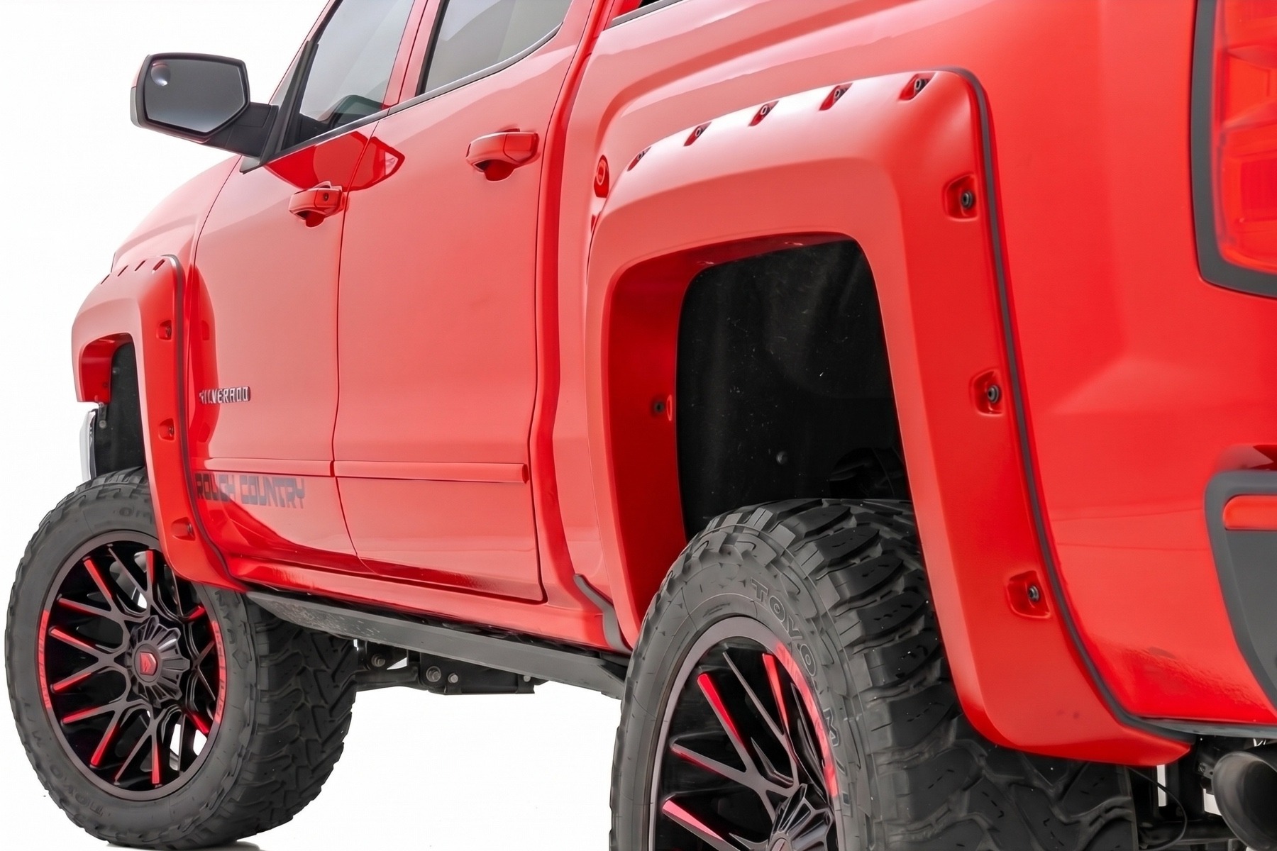 Pocket Fender Flares | 6'7" & 8' Bed | GCN Victory Red | Chevy Silverado 1500 (14-18)/2500HD