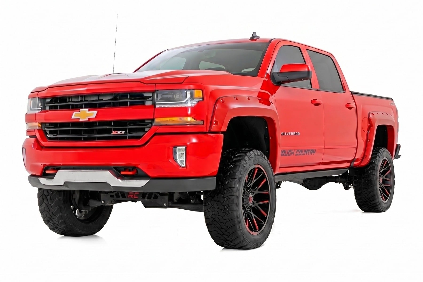 Pocket Fender Flares | 6'7" & 8' Bed | GCN Victory Red | Chevy Silverado 1500 (14-18)/2500HD view 2