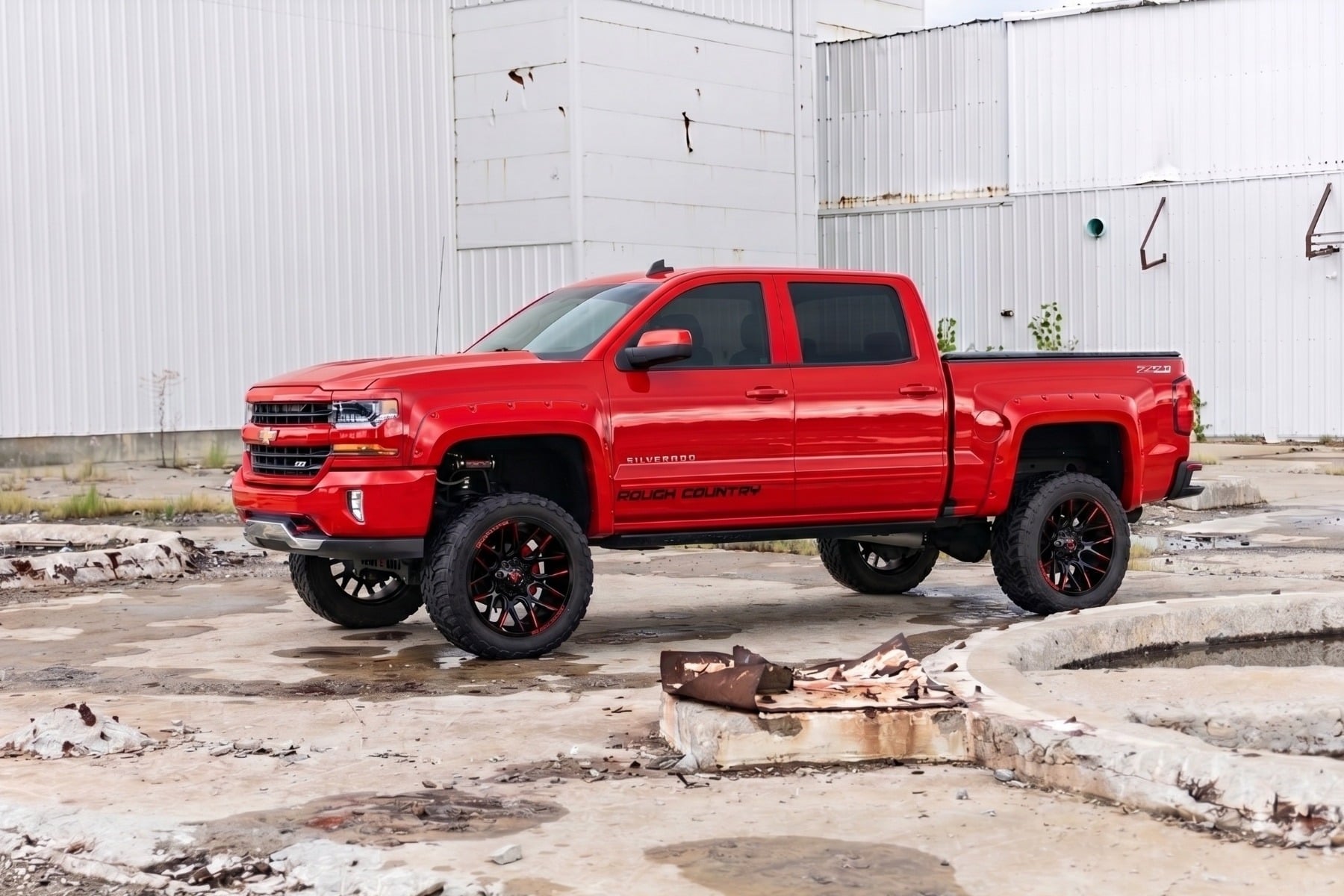 Pocket Fender Flares | 6'7" & 8' Bed | GCN Victory Red | Chevy Silverado 1500 (14-18)/2500HD view 5